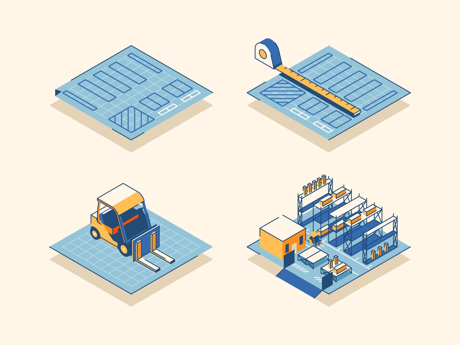 warehouse forklift illustration
